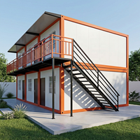 Maison conteneur modulaire préfabriquée et démontable, design moderne et respirant pour dortoir d'employés, hôtel, café, atelier, école