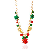 Collier de Noël SongYi avec plusieurs breloques, pendentif bonhomme de neige, renne, couronne, pour femmes, bijoux de fête