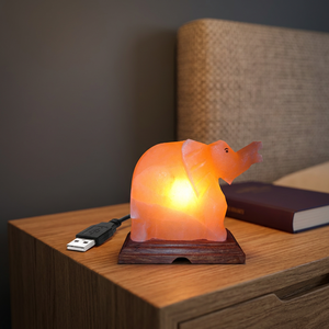 Top Selling USB <b>Mini</b> Himalayan Natural Shape Salt Lamp Eco-Friendly Carved Feng Shui Style Holiday Decoration Gift Pink High - Product Image 1