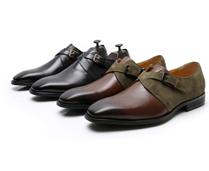 Nouvelle Arrivée Tendance Chaussures Habillées en Cuir Véritable pour Hommes à Double Boucle Monk Strap, Idéales pour Affaires, Mariages et Cérémonies d'Automne - Product Image 6