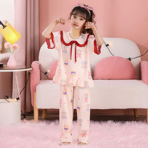 Pijamas de Verano para Niñas, Estampado Animal, Transpirables, Manga Corta, Poliéster/Algodón, 13 Colores, Tallas 10-20 - Product Image 2