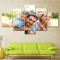 Envío Directo, 5 Piezas de Arte de Pared en Lienzo, Decoración del Hogar, Pintura Personalizada con Foto Familiar, Póster de Anime, Decoración de Habitación, Múltiples Imágenes