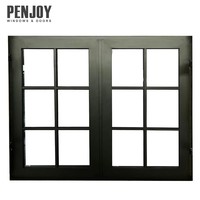 Fenêtre à battant moderne PENJOY en aluminium à double vitrage avec moustiquaire magnétique et isolation thermique pour usage extérieur résidentiel, salle de bain et hôtel