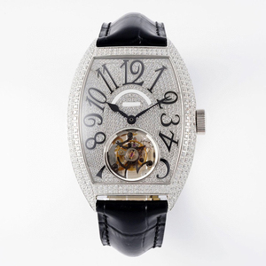 Reloj Mecánico de Lujo con Incrustaciones de Diamantes Blancos, Forma de Barril, Totalmente Automático, Tourbillon Abierto, Alta Calidad, Unisex, para Negocios, 24 mm - Product Image 2