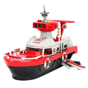 DIY B/O Deformation Feuer rettung Kreuzfahrt boot Schiffs spielzeug für Kinder mit Druckguss Auto