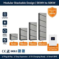Batería Solar de Iones de Litio, Paquete de Baterías de 51.2V 300Ah, 10kWh 20KW 40KW 50KW, Compatible con Carga de Vehículos Eléctricos, Almacenamiento de Energía Doméstica, Carga Pico, CE