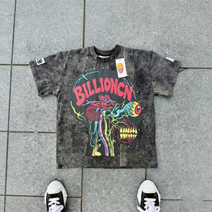 เสื้อยืดสตรีทแวร์คุณภาพสูง ยูนิเซ็กส์ ผ้าฝ้าย 100% ระบายอากาศดี พิมพ์ลายซิลค์สกรีน ทรงโอเวอร์ไซส์ แขนสั้น 220 กรัม สีซีดแบบโดนแดด - Product Image 1