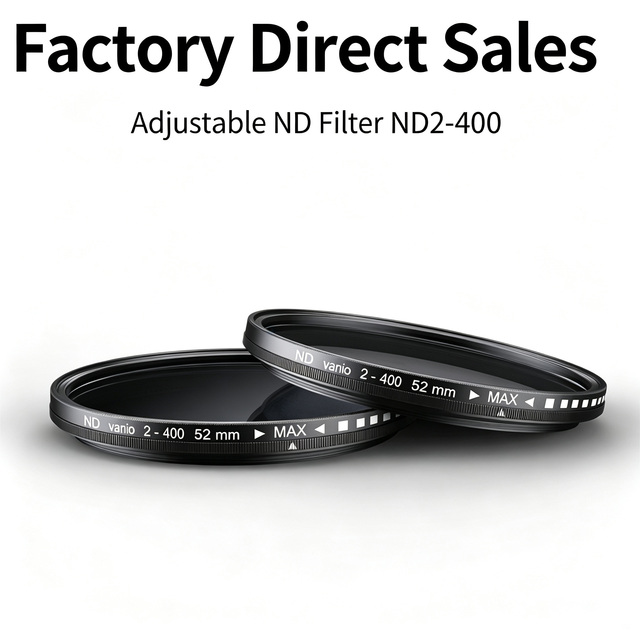 52mm Adjustable ND2-400 Variable ND Filter with CPL for Phone and Camera Lens Anti Glare for Live Streaming Photography