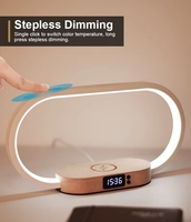 Neues Design Holz-Nachttischlampen Kabelloses Ladegerät LED Digitaler Wecker USB-Ladegerät für Heimdekoration