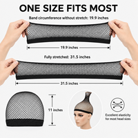 Bonnet en maille élastique pour la confection de perruques, vente en gros, filet à cheveux en nylon, accessoires pour perruques