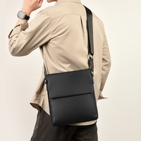 Bolso Bandolera de Cuero Premium para Hombre, Estilo Vintage, Ligero, con Solapa, para Negocios