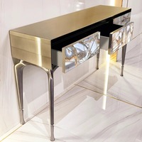 Table basse décorative vintage en acier inoxydable pour hôtels, table basse de marque italienne avec tiroir, table basse luxueuse en agate et marbre