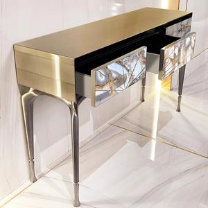 <span class=keywords><strong>Mesa</strong></span> de <span class=keywords><strong>consola</strong></span> de marca <span class=keywords><strong>italiana</strong></span> de acero inoxidable Vintage decorativa para Hotel con cajón <span class=keywords><strong>Mesa</strong></span> de <span class=keywords><strong>consola</strong></span> de mármol de ágata de lujo - Product Image 3
