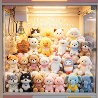 Assortiment varié de peluches de 8 pouces pour machine à griffes, jouets en peluche doux de dessin animé, cadeaux de loterie pour distributeurs automatiques, vente en gros