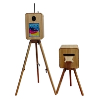 Machine à photos vintage portable en bois véritable, légère, avec écran tactile, pour la prise de photos de famille pendant les vacances