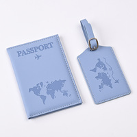 Ensemble porte-passeport et porte-bagages avec logo personnalisé, design de lettres en relief changeant de couleur