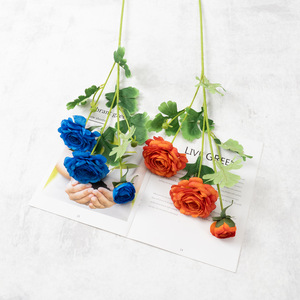 Fleurs de pivoine en soie de luxe à 3 têtes, abordables et standardisées, pour aménagements extérieurs, arrangements de table et fleurs de chevet pour B&B - Product Image 4