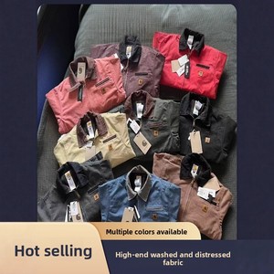 سترة عمل رجالية أمريكية جديدة لعام 2025 من كارهارت J97 ديترويت، معطف شتوي ثقيل الوزن مغسول 100% قطن - Product Image 2