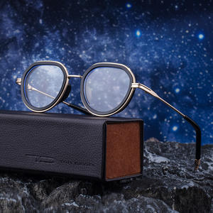 Gafas de sol ovaladas con montura completa Tom Davies para hombre, protección UV400, montura de metal y plástico negro, lentes de PC, gafas de sol de clase 2 - Product Image 2