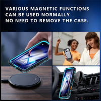 SHELLBOX Magnetic IP68 Tahan Air TPU+PC+PET  Casing Ponsel Kristal Bening dengan Tali Gantungan untuk iPhone 17 16 15 Pro Max