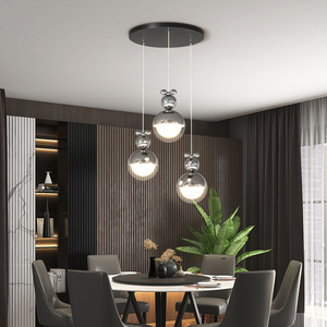 Modern Nordic Style Three-<b>Light</b> Iron <b>Dining</b> Room Pendant Luxury Minimalist Bar Pendant Unique Simple Chandeliers SM-D8295 - Product Image 2