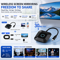 NKIWI 2K 60Hz Kit émetteur-récepteur sans fil compatible HDMI Type-C WiFi double bande 30M Plug & Play Adaptateur de mise en miroir d'écran
