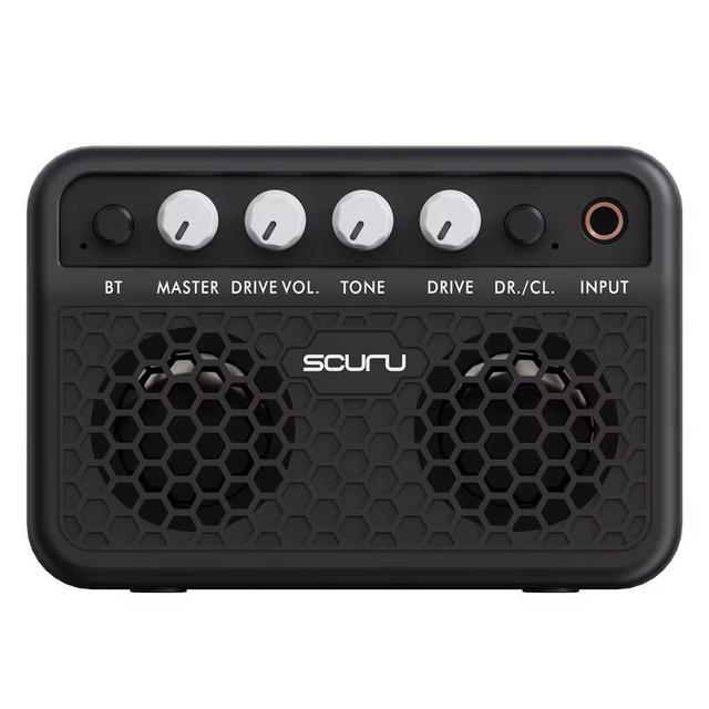 Scuru S3 Dual Channel Caline Guitar Mini Amp 5W Rechargeable for Amplifier Combo for Desktop Practice Computer/Mobile