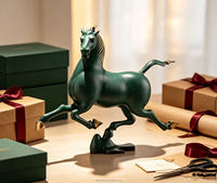 Sculpture de cheval au galop en bronze grandeur nature, patine vintage, statue d'art pour jardin et galerie