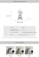 Sac à dos en peluche Schnauzer personnalisable-Sac mignon en forme de chien pour femmes et filles, idéal comme accessoire de mode, sac quotidien