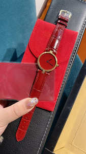 Montre mécanique automatique élégante et tendance, cadran laqué rouge, bracelet à motif crocodile rouge vin, fabrication ornée de diamants - Product Image 4