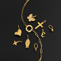 Chaîne à maillons minimaliste en acier inoxydable EMANCO pour femme, pendentifs DIY, breloque papillon, bijoux de mode pour le quotidien, vente en gros en dropshipping