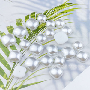 High Gloss Flat Square Imitation Pearl <b>Nail</b> Art <b>Stickers</b> 12mm 14mm 16mm DIY Jewelry Accessories Bling Decoration - Product Image 2