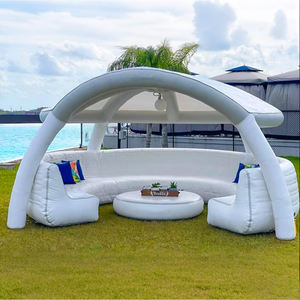 Plataforma Flotante Inflable Gigante, Hamaca Flotante, Bar Flotante para Patio, Fiesta Acuática con Sombrilla, Mesa y Sofá para Piscina, Mar y Lagos - Product Image 1
