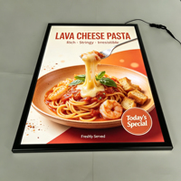 Cadre d'affichage lumineux pour vitrine A0/A1/A2/A3/A4 en aluminium, ultra-fin, avec éclairage LED pour publicité