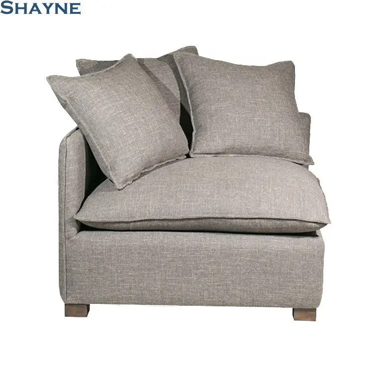 Shayne di Lusso High-end Personalizza Mobili Antichi In Tessuto Grigio Struttura In Legno 1-seater Angolo Singolo Sedile Cina Divano Componibile