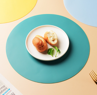 Set de table en silicone, design classique, forme ronde, qualité alimentaire, imperméable, résistant à la chaleur, écologique, antidérapant, durable