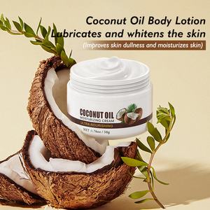 Vente en gros de lotion corporelle infusée à l'huile de noix de coco 50g, soin de la peau, crème hydratante pour éclaircir la peau - Product Image 2