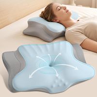 Bantal Tidur Busa Pendingin Lambat Kembang Kembali, Bantal Ergonomis Bentuk Tanduk Sapi Isi Busa untuk Tidur Grosir