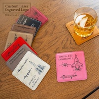 Sous-verres vierges en cuir PU personnalisables pour gravure laser, ensemble de sous-verres gravables au laser pour mariages et fournitures de bar