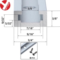 Rail en T en aluminium industriel de 19 mm de large, rail de coupe d'onglets, gabarit personnalisable, support de table de fraisage DIY, support OEM
