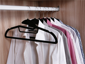 Lindon ขายส่งราคาถูกประหยัดพลังงาน Flocked ชุดแขวนไม้แขวนเสื้อกำมะหยี่50 Tie Bar - Product Image 6