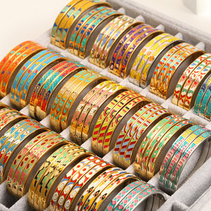 Wholesale 316L Stainless Steel 14k 18k Gold Plated Fashion <b>Bracelets</b> & <b>Bangles</b> Enamel <b>Bracelet</b> for Women - Product Image 1