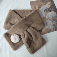 Écharpe douce et polyvalente en forme de patte de chat pour filles musulmanes, style court, en soie, chaude et moelleuse, idéale pour l'automne et l'hiver
