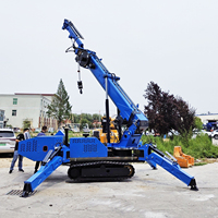 Petites grues sur chenilles de 3 et 5 tonnes Grues araignées électriques mobiles télécommandées avec une hauteur de levage de 14 mètres