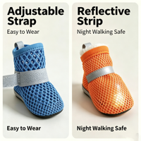 Bottes pour chien en maille respirante, réfléchissantes la nuit, antidérapantes, résistantes à l'usure, pour chiens de petite et moyenne taille avec motif imprimé