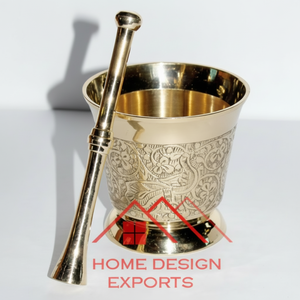 Mortero de Metal de latón de último diseño y pastel en acabado plateado para moler especias, accesorios de cocina, cocina de alta calidad - Product Image 1