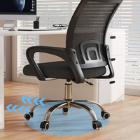 Chaise de bureau ergonomique avec dossier en maille, réglable en hauteur, pivotante à 360°, chaise d'ordinateur respirante en maille avec soutien lombaire