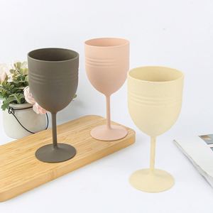 Verres à boire réutilisables en paille de blé personnalisés, verres à vin incassables avec pied pour restaurants, fêtes, mariages - Product Image 3