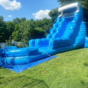 Надувная водная горка-батут синяя 40 футов, надувная горка для взрослых с бассейном для детей - Product Image 5