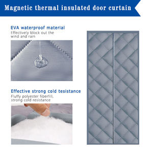 <span class=keywords><strong>Rideau</strong></span> de <span class=keywords><strong>porte</strong></span> isolant thermiquement 39" x 83" en tissu Oxford matelassé avec rembourrage en coton épais pour portes de patio avant en hiver - Product Image 5